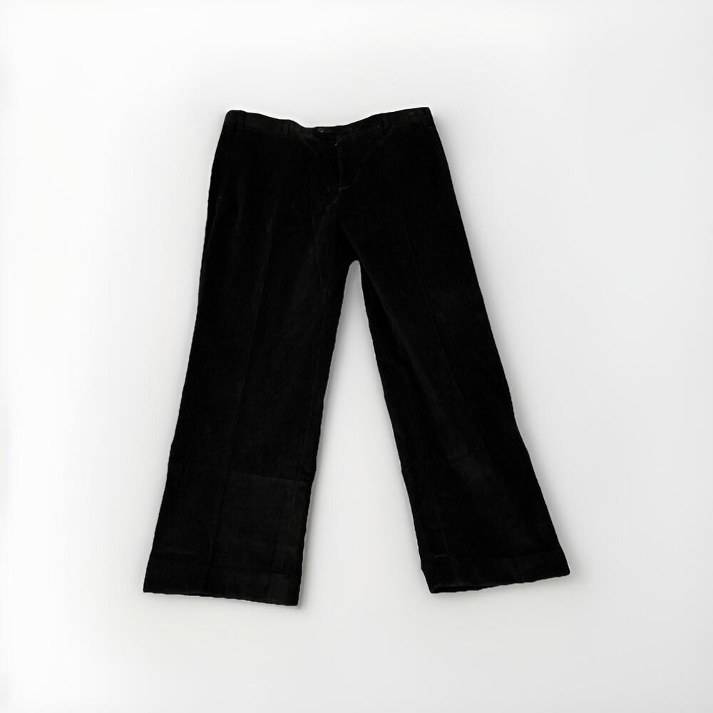 ZANELLA PLATINUM MENS CORDUROY PANTS BLACK 36x27 MADE IN ITALY RP $398 *READ*